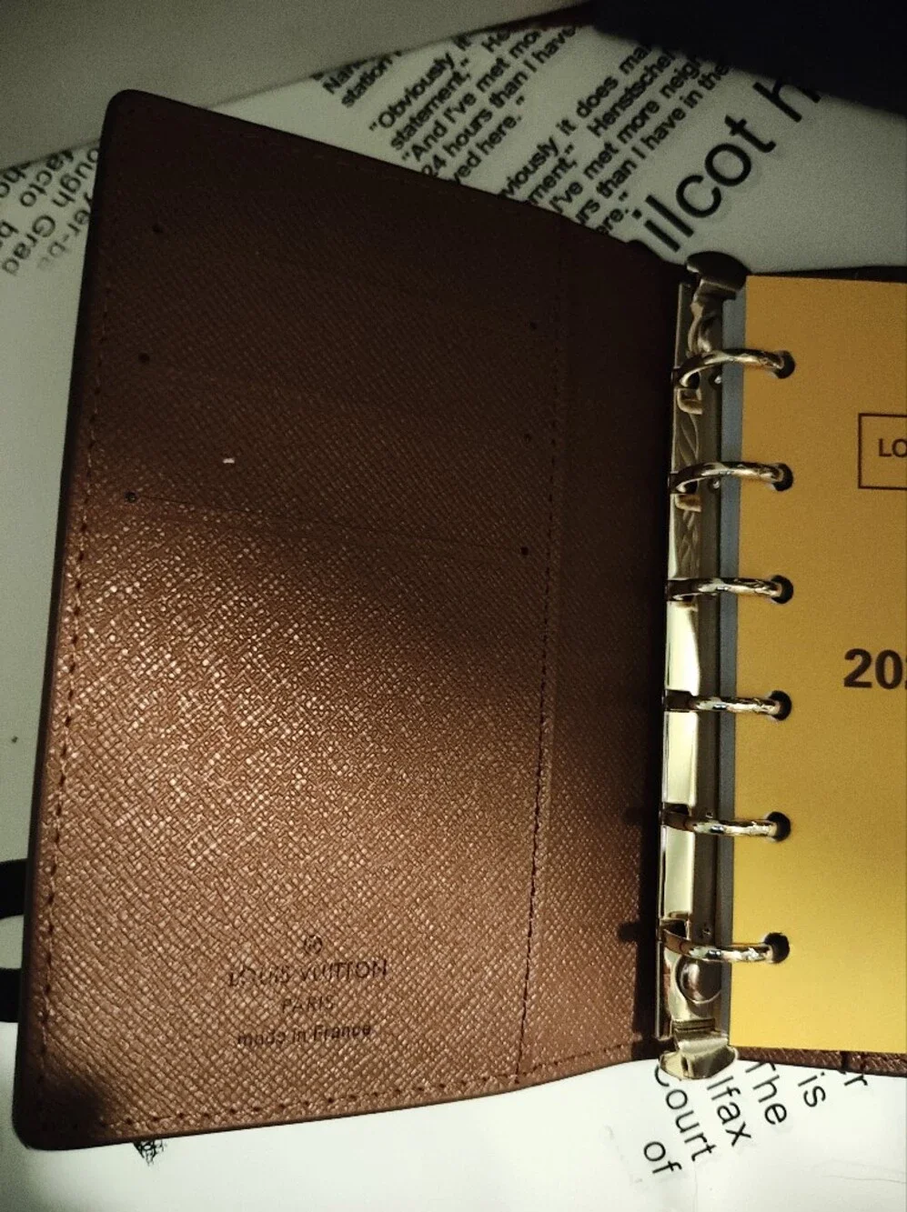 Brown Logo Monogram Snap Card Holder And Planner